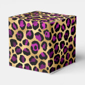 Ontwerp van de Paarse en Gold Leopard-reeks 4 Bedankdoosjes (Achterkant)