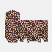 Ontwerp van de Paarse en Gold Leopard-reeks 4 Bedankdoosjes (Uitgevouwen)