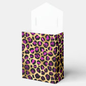 Ontwerp van de Paarse en Gold Leopard-reeks 4 Bedankdoosjes (Geopend)