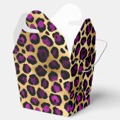 Ontwerp van de Paarse en Gold Leopard-reeks 4 Bedankdoosjes (Geopend)
