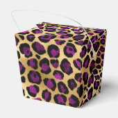 Ontwerp van de Paarse en Gold Leopard-reeks 4 Bedankdoosjes (Achterkant)