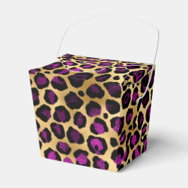 Ontwerp van de Paarse en Gold Leopard-reeks 4 Bedankdoosjes