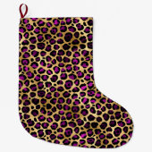 Ontwerp van de Paarse en Gold Leopard-reeks 4 Grote Kerstsok (Voorkant)