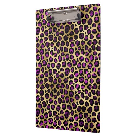Ontwerp van de Paarse en Gold Leopard-reeks 4 Klembord (Links)