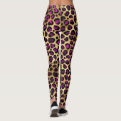 Ontwerp van de Paarse en Gold Leopard-reeks 4 Leggings (Achterkant)
