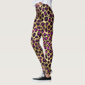 Ontwerp van de Paarse en Gold Leopard-reeks 4 Leggings (Links)