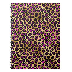 Ontwerp van de Paarse en Gold Leopard-reeks 4 Notitieboek