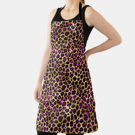 Ontwerp van de Paarse en Gold Leopard-reeks 4 Schort