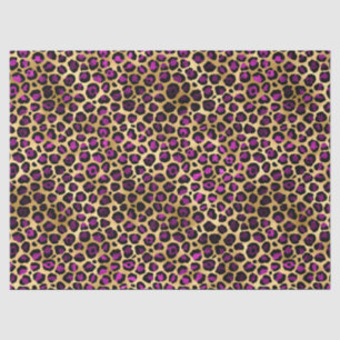 Ontwerp van de Paarse en Gold Leopard-reeks 4 Tissuepapier