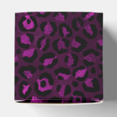 Ontwerp van de Paarse en Gold Leopard-reeks 5 Bedankdoosjes (Bovenkant)
