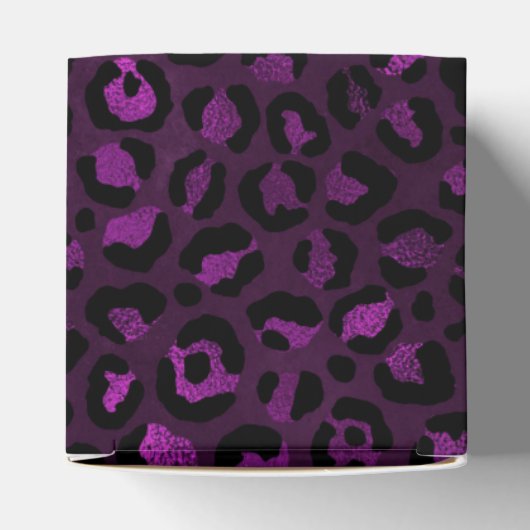 Ontwerp van de Paarse en Gold Leopard-reeks 5 Bedankdoosjes (Bovenkant)