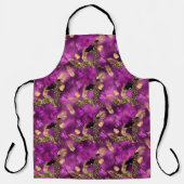 Ontwerp van de Paarse en Gold Leopard-reeks 6 Schort (Voorkant)