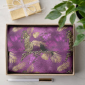 Ontwerp van de Paarse en Gold Leopard-reeks 6 Tissuepapier (Geschenk)