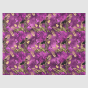Ontwerp van de Paarse en Gold Leopard-reeks 6 Tissuepapier
