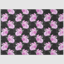 Ontwerp van de Paarse en Zilveren Floral Reeks 18 Tissuepapier