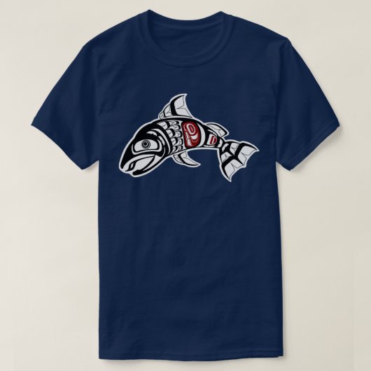 Ontwerp van de Pacifische Noordwestkust van zalm — T-shirt (Design voorkant)