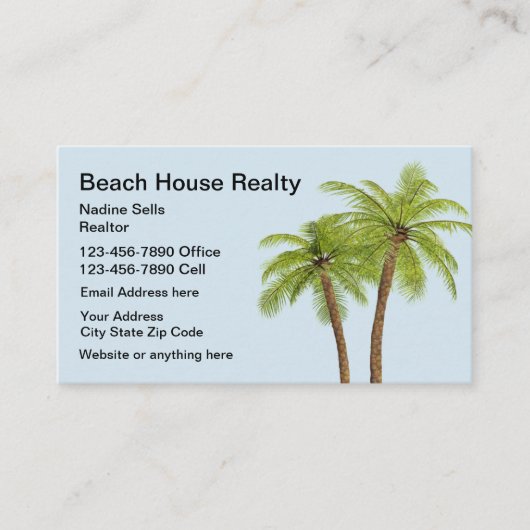 Ontwerp van de palmbomen voor elk vastgoed visitekaartje (Voorkant)