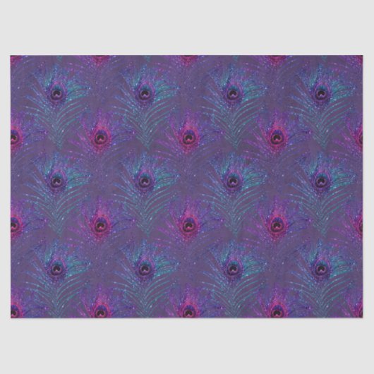 Ontwerp van de Peacock-doezelreeks van Glitter Pea Tissuepapier (Voorkant)