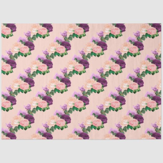 Ontwerp van de Perzik-, Roze- en Lavenderreeks 7 Tissuepapier (Voorkant)