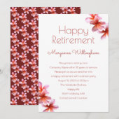 Ontwerp van de Plumeria Flowers Retirement Party Kaart (Voorkant / Achterkant)