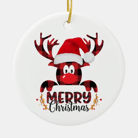 Ontwerp van de pretentieuze kerstfamilie keramisch ornament (Voorkant)