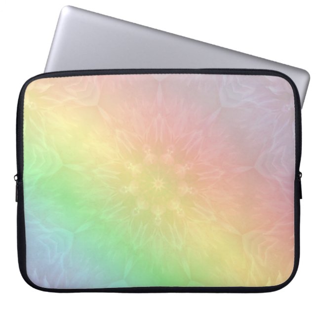  ontwerp van de Rainbow Mandala op de spoel Laptop Sleeve (Voorkant)