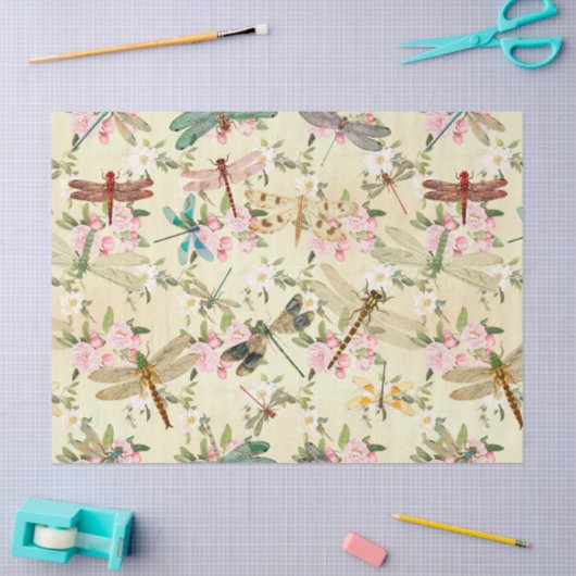  ontwerp van de Reeks Dragonflies 14 Tissuepapier (Craft)