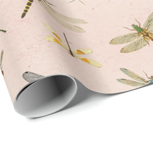 ontwerp van de Reeks Dragonflies 3 Cadeaupapier (Rol Hoek)
