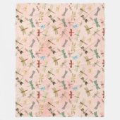 ontwerp van de Reeks Dragonflies 3 Fleece Deken (Voorkant)