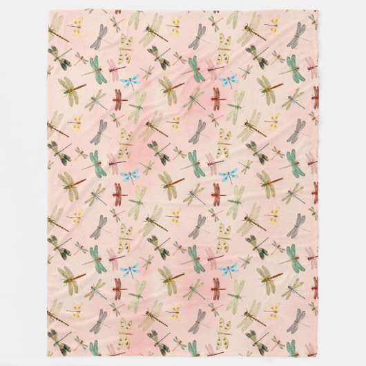  ontwerp van de Reeks Dragonflies 3 Fleece Deken (Voorkant)