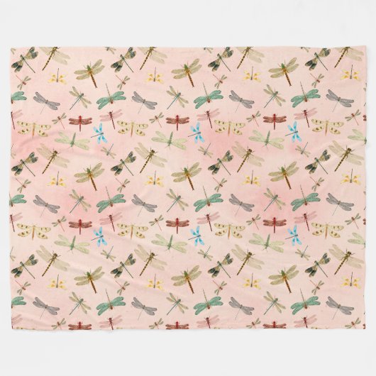  ontwerp van de Reeks Dragonflies 3 Fleece Deken (Voorkant (Horizontaal))