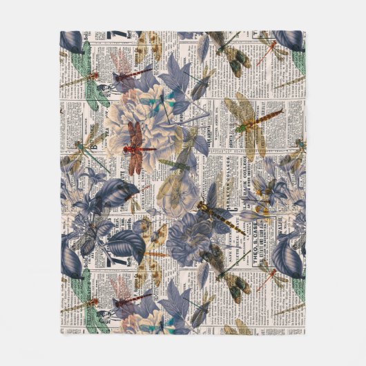 ontwerp van de Reeks Dragonflies 5 Fleece Deken (Voorkant)