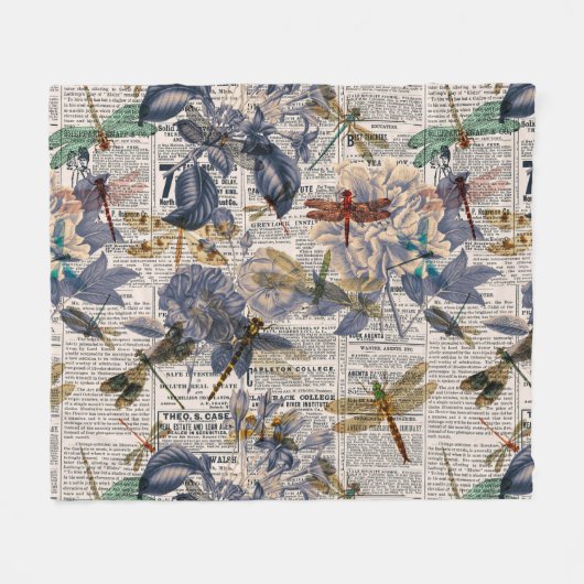  ontwerp van de Reeks Dragonflies 5 Fleece Deken (Voorkant (Horizontaal))