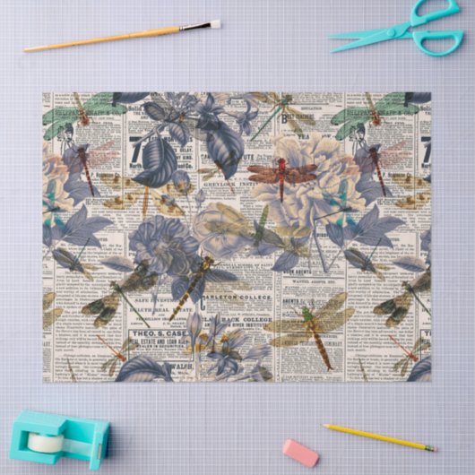  ontwerp van de Reeks Dragonflies 5 Tissuepapier (Craft)