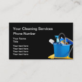 Ontwerp van de reinigingsbenodigdheden met Mop Buc Visitekaartje (Voorkant)