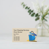Ontwerp van de reinigingsbenodigdheden met Mop Buc Visitekaartje (Staand voorkant)