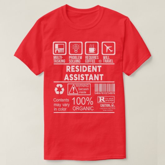 ONTWERP VAN DE RESIDENT ASSISTANT NICE 2017 T-SHIRT (Design voorkant)