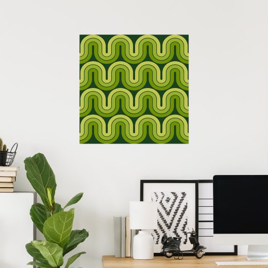Ontwerp van de retro geometrische gradiënt poster (Thuiskantoor)