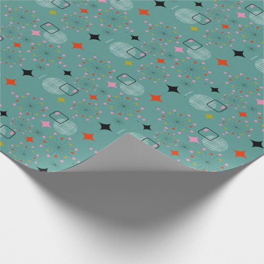 Ontwerp van de Retro van de atoomstoot Cadeaupapier (Hoek)