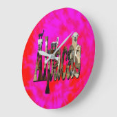 ontwerp van de rode en roze Alpaca-Logo, Grote Klok (Hoek)