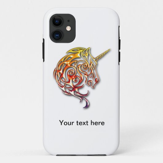 Ontwerp van de rode gouden tribale eenhoorn Case-Mate iPhone case (Achterkant)