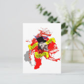 Ontwerp van de roomschedel en het hart van het tat briefkaart (Staand voorkant)