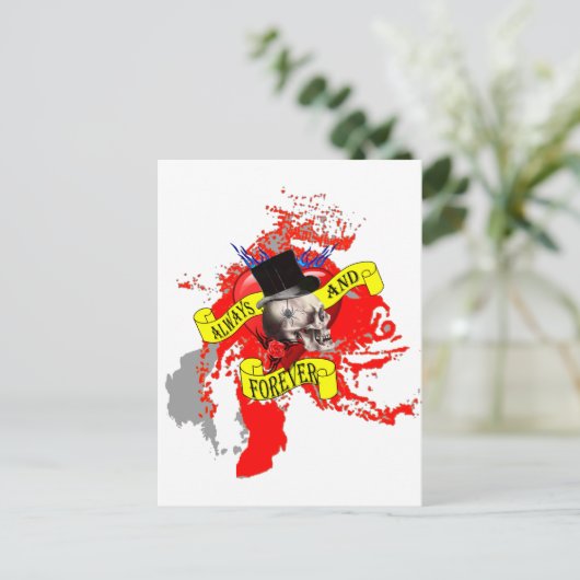 Ontwerp van de roomschedel en het hart van het tat briefkaart (Staand voorkant)