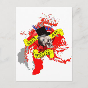 Ontwerp van de roomschedel en het hart van het tat briefkaart