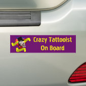 Ontwerp van de roomschedel en het hart van het tat bumpersticker (Op auto)
