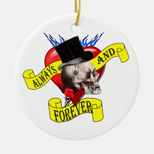 Ontwerp van de roomschedel en het hart van het tat keramisch ornament (Voorkant)