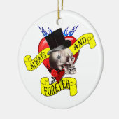 Ontwerp van de roomschedel en het hart van het tat keramisch ornament (Links)