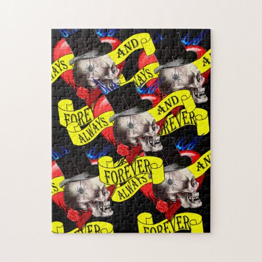 Ontwerp van de roomschedel en het hart van het tat legpuzzel (Verticaal)