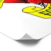 Ontwerp van de roomschedel en het hart van het tat poster (Hoek)