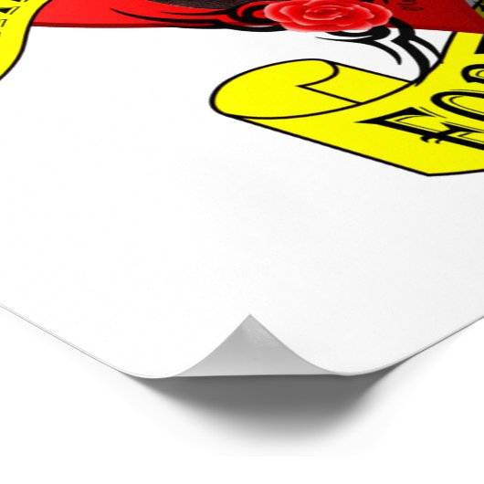 Ontwerp van de roomschedel en het hart van het tat poster (Hoek)